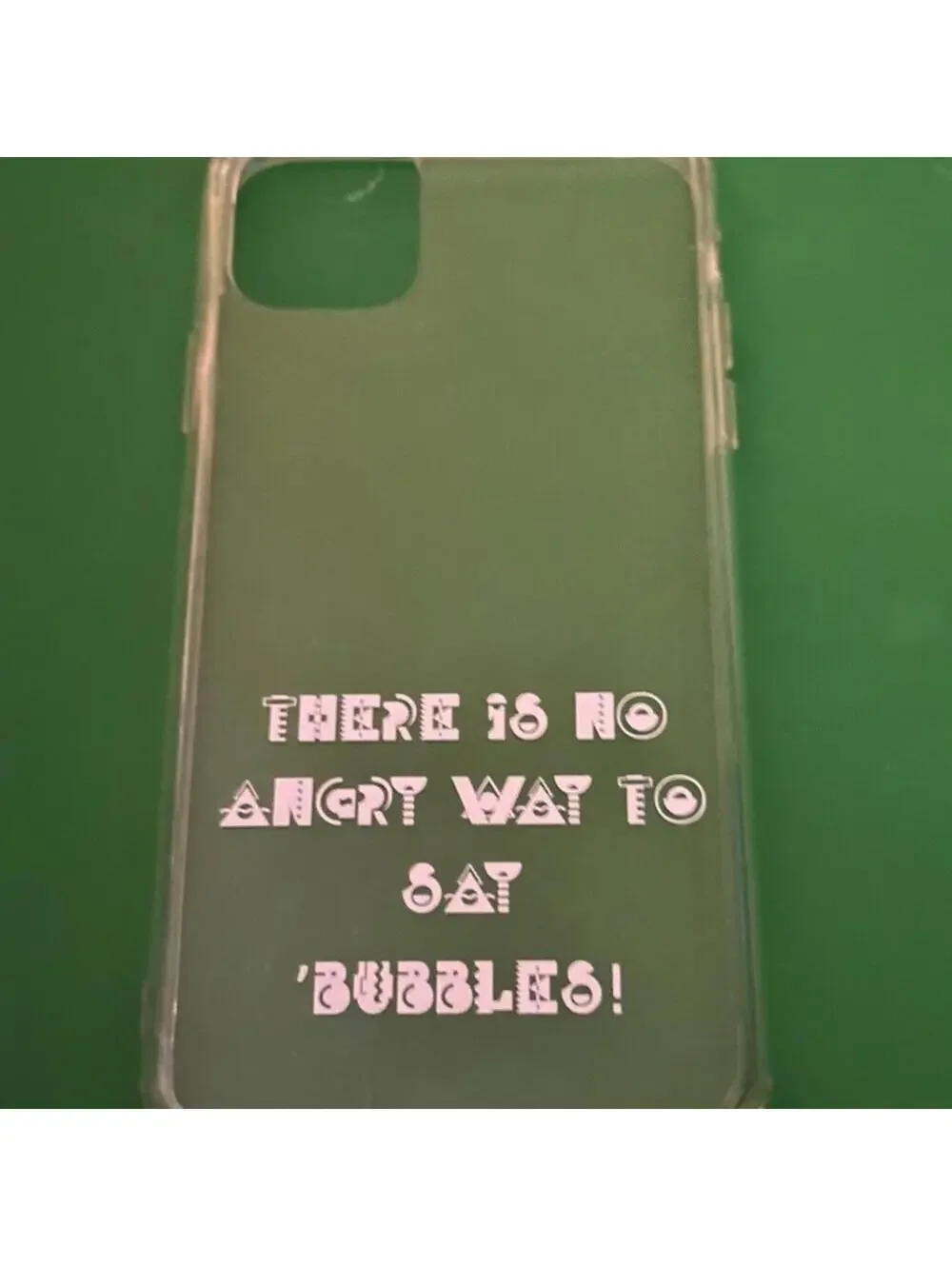 iPhone 11 Pro Max clear case with text